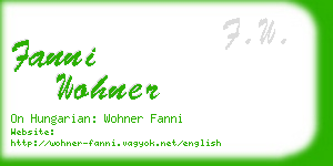 fanni wohner business card